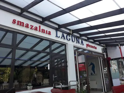Szyld smażalnia LAGUNA pizzeria